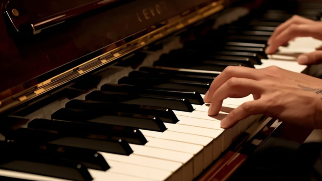 E minor scale on piano